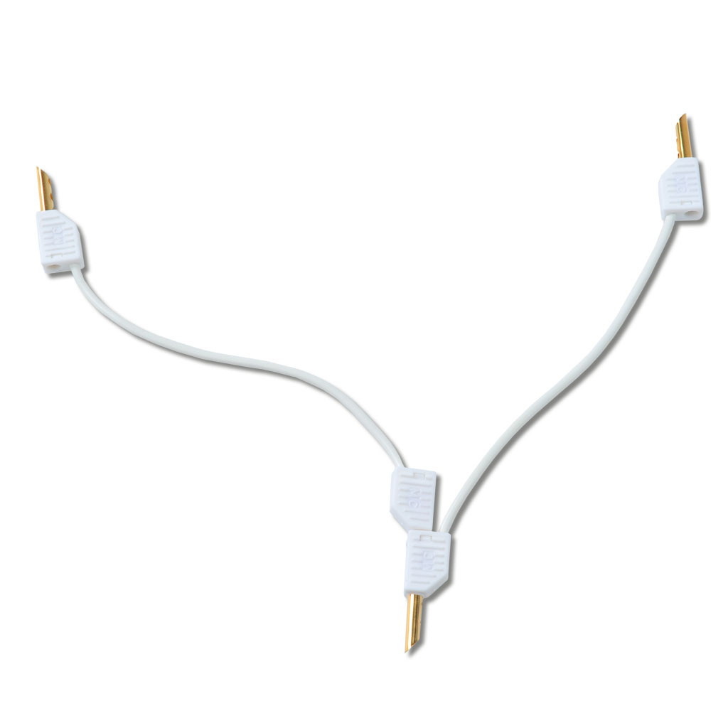 Verbindungsleiter mit vergoldetem Stecker, Weiß, 20 cm