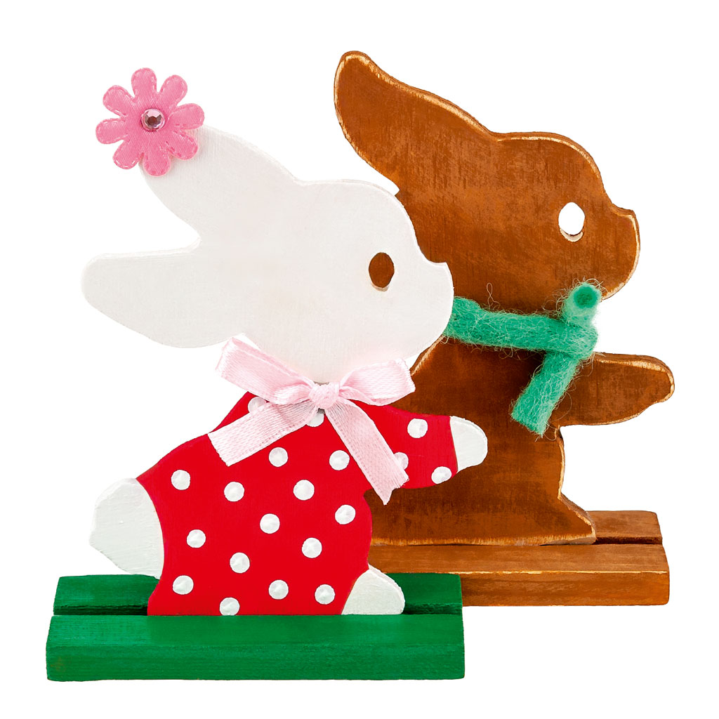 Osterhäschen-Aufsteller aus Holz, blanko