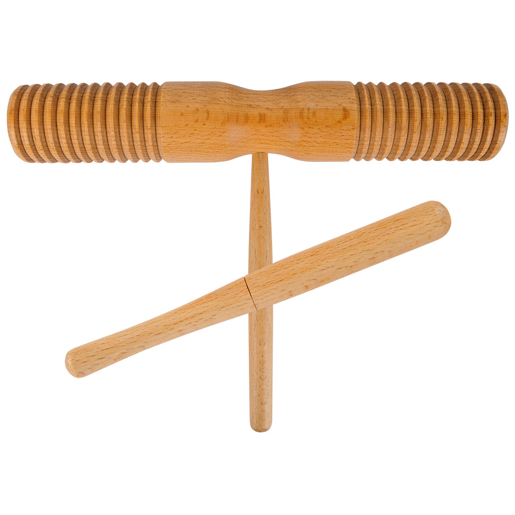 TrellaTon® Röhrenholz-Trommel, geriffelt, inkl. Scraper-Bild Auf diesem Bild ist das Produkt mit der Art.Nr.: W-11592 zu sehen