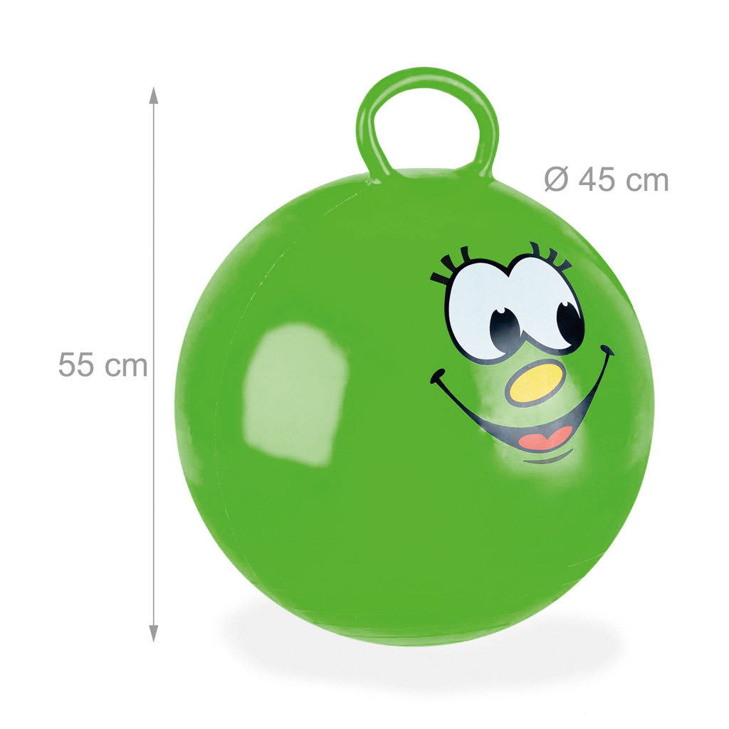 Hüpfball mit lachendem Gesicht, Grün