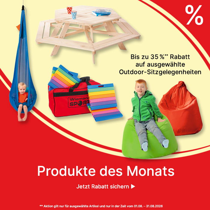 Banner für Produkte des Monats August 2026 Outdoor-Sitzgelegenheiten