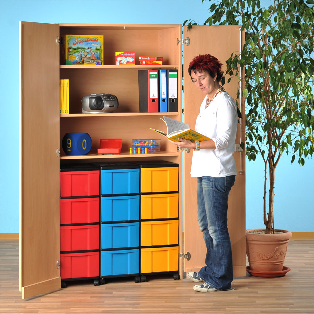 Modulus® Garagen-Klassenschrank mit 3 Rollcontainern