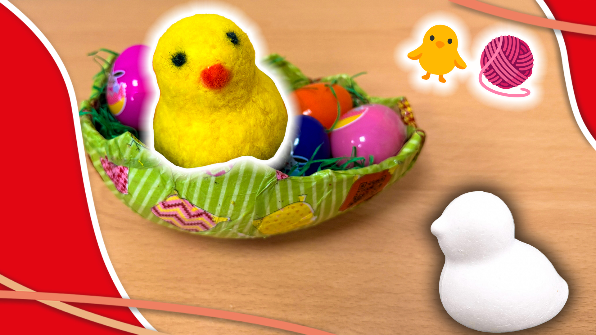 Osterküken aus Styropor, 5 Stück