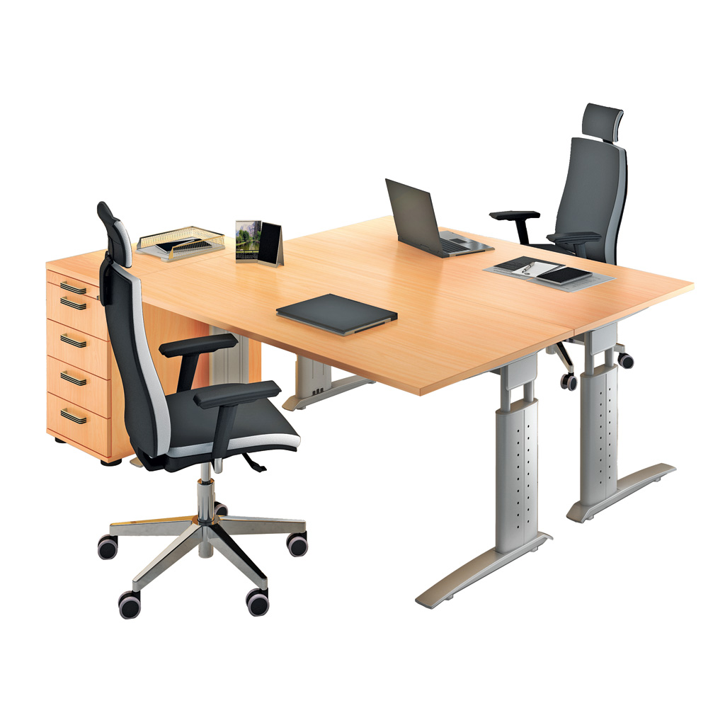 L-Fuß-Schreibtisch, Ecke links
