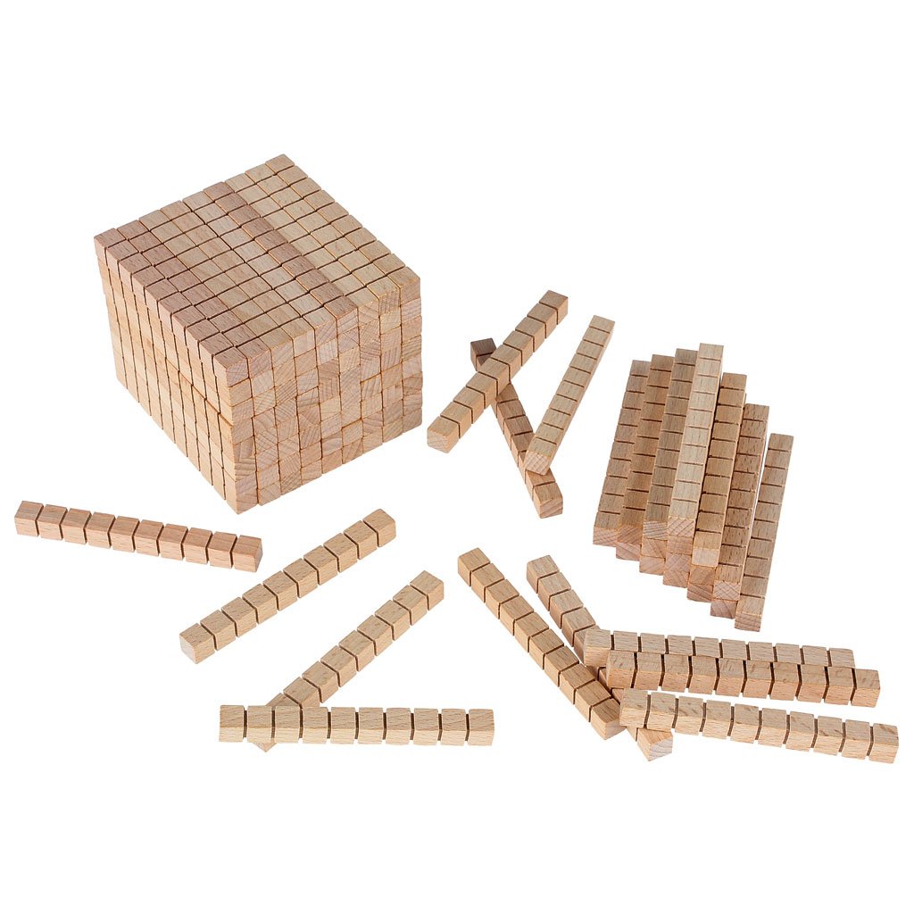Würfelsatz-Zehnersystem aus Holz