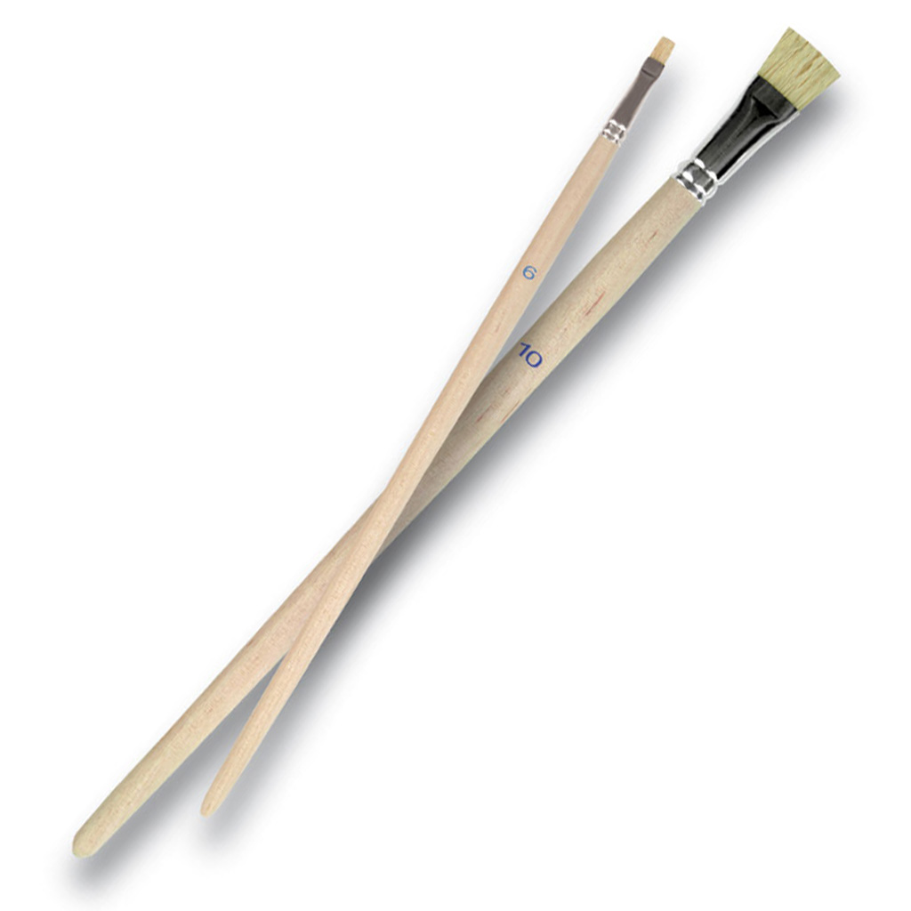 Leonhardy® Borsten-Gussow-Pinsel, langer Naturholzstiel, 1 Stück