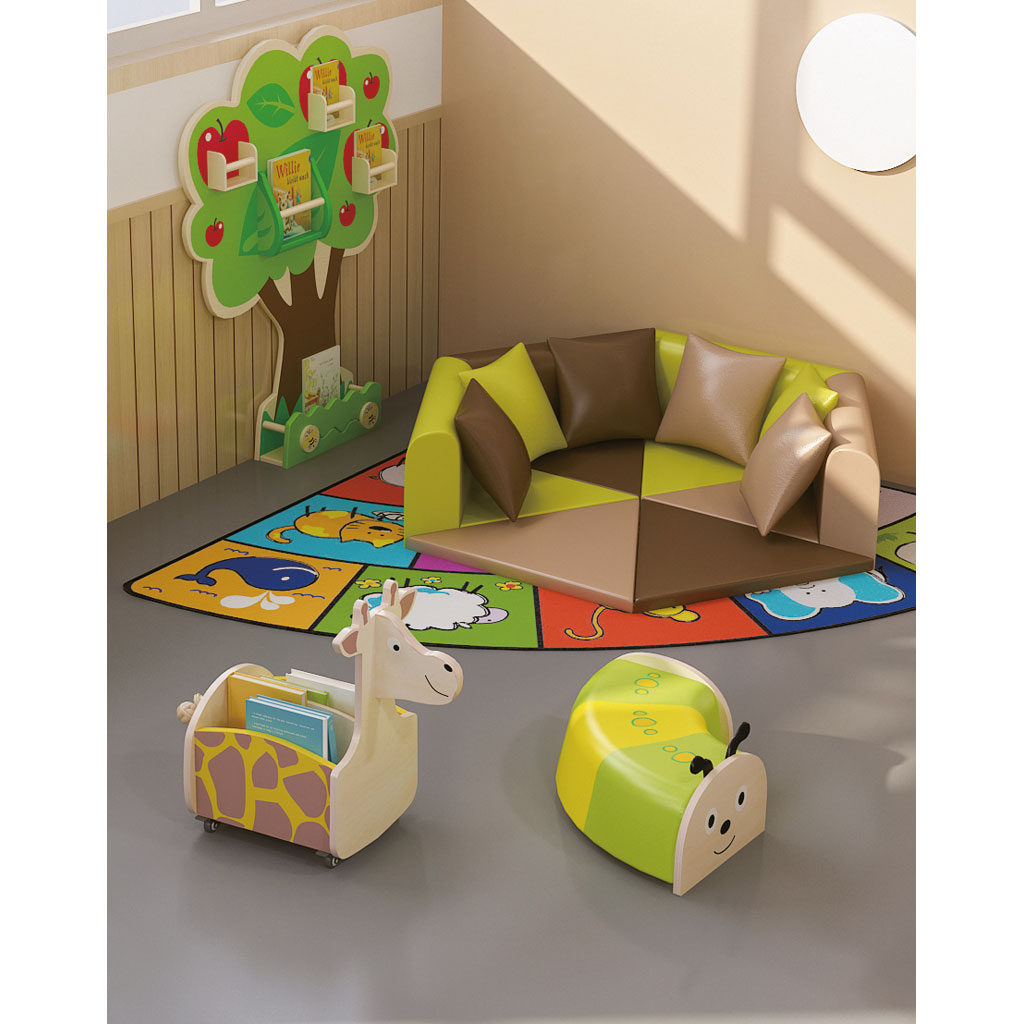 Bücherkiste Giraffe, fahrbar