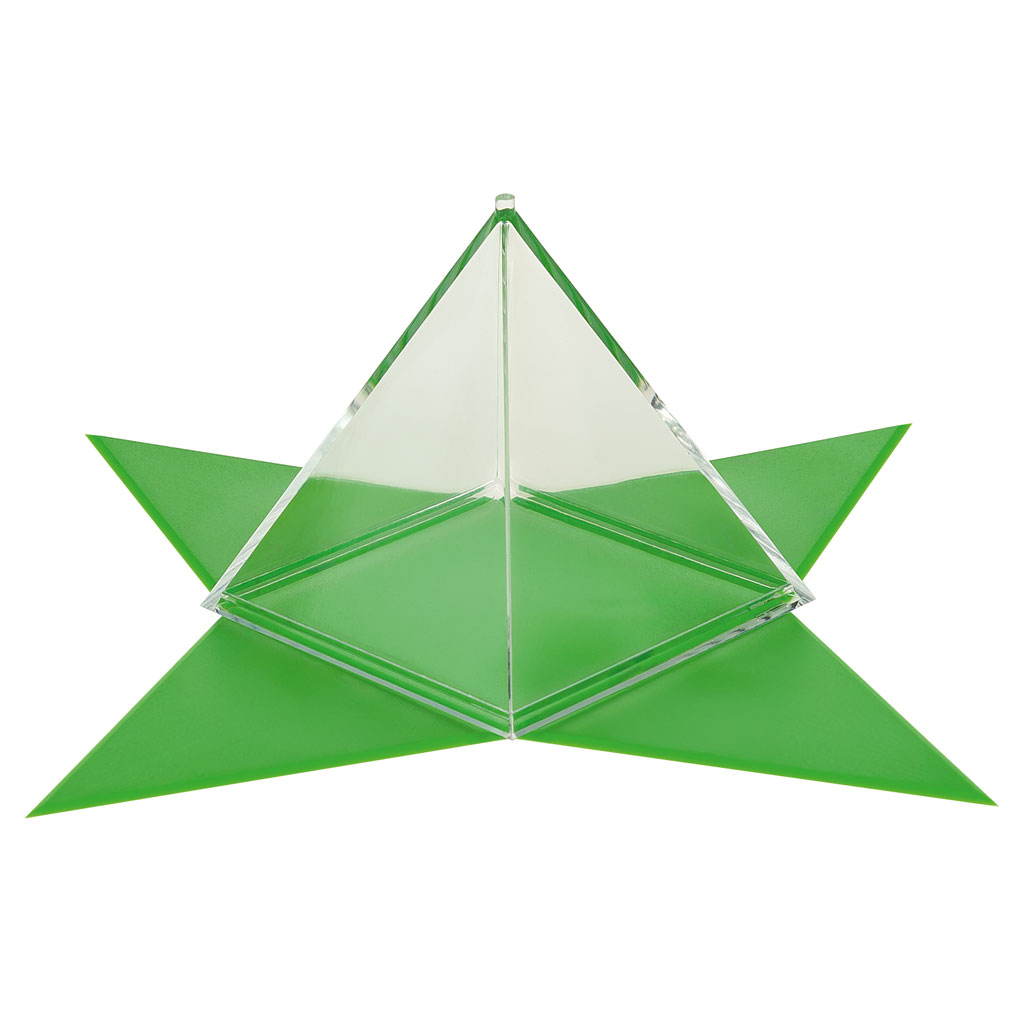 Geometrischer Körper – Quadratische Pyramide mit Oberflächennetz Geometrischer Körper – Quadratische Pyramide mit Oberflächennetz