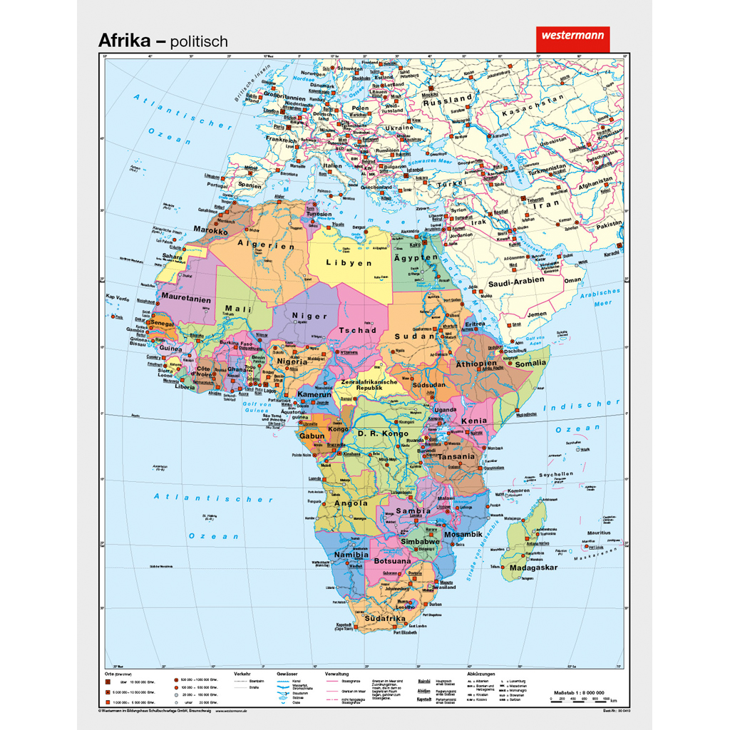 Afrika - VS physisch / RS politisch - in verschiedenen Varianten