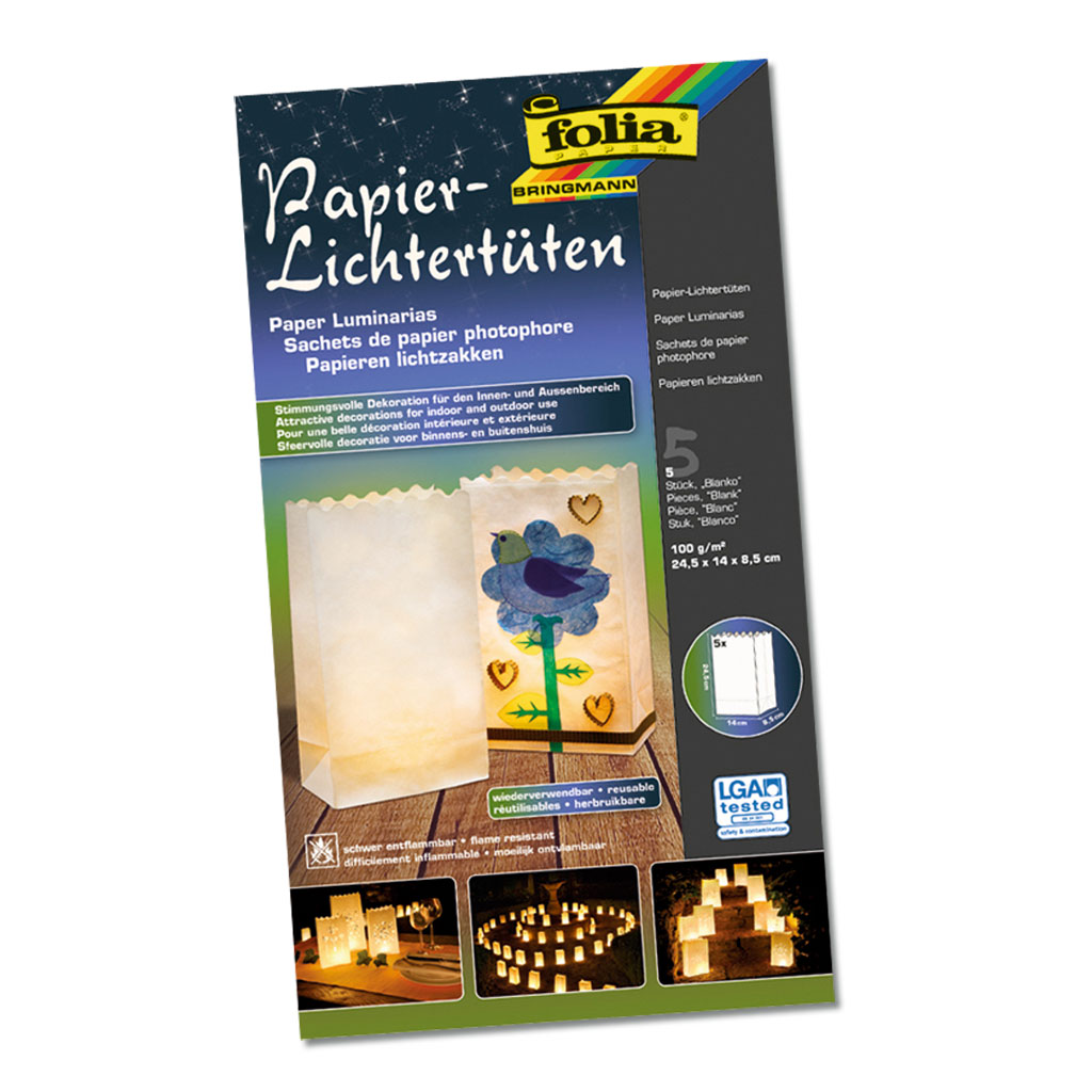 Papier-Lichtertüten, 5 Stück