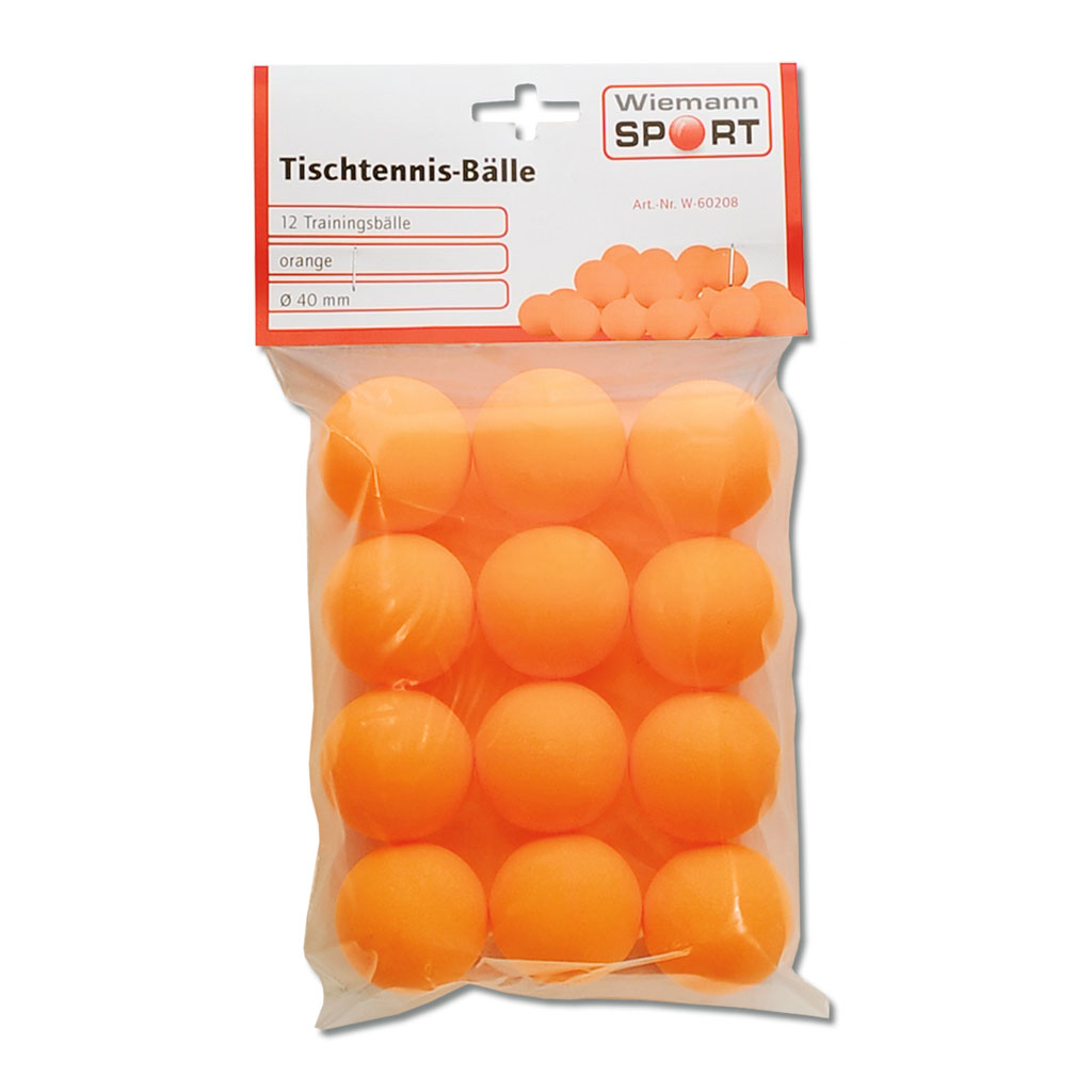 Tischtennisbälle orange - 12 Stück