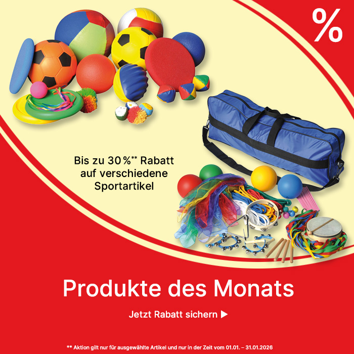 Banner für Produkte des Monats Januar 2026 Sportartikel