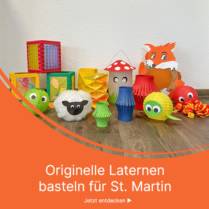 Viele verschiedene gebastelte Laternen