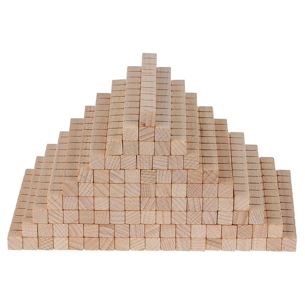 Würfelsatz-Zehnersystem aus Holz