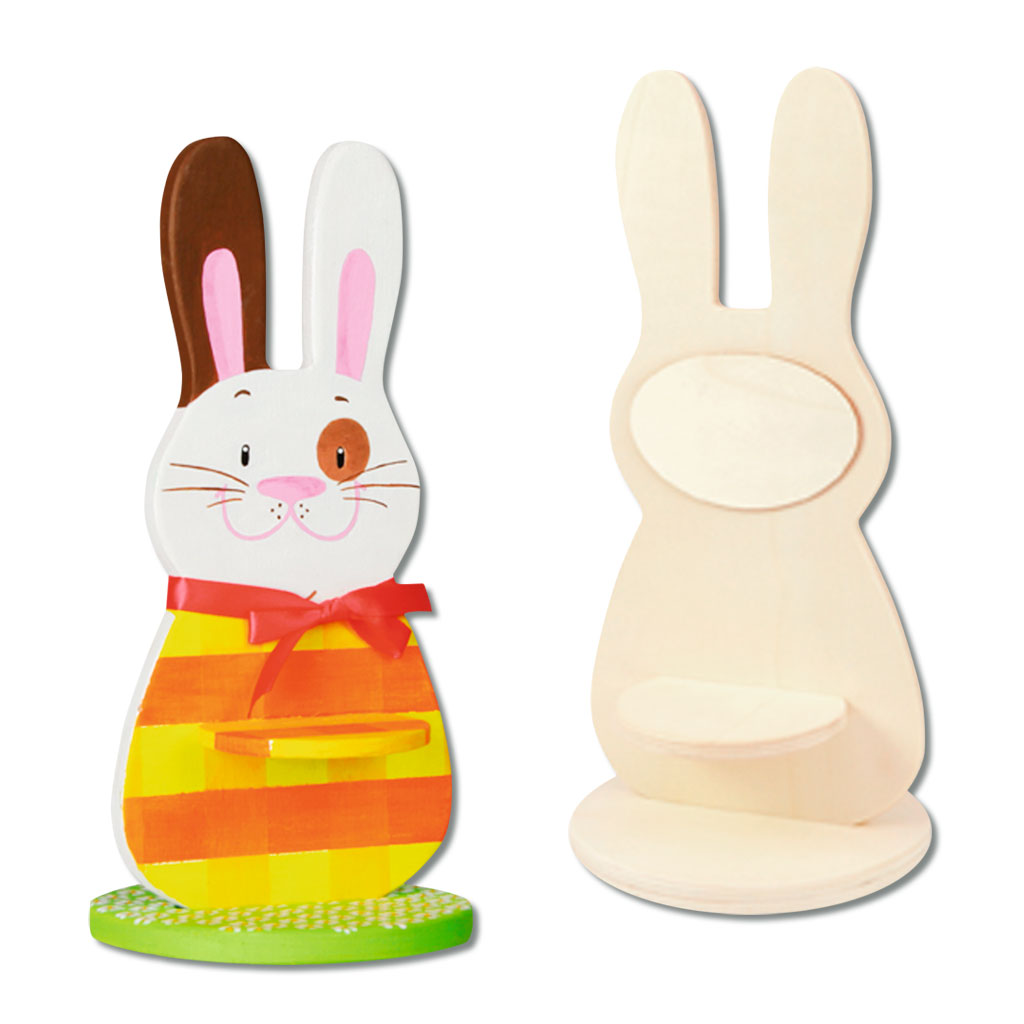 Holzaufsteller Osterhase, blanko