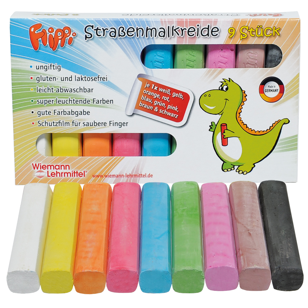 Flippi® Straßenmalkreide, 9 Stück in 9 Farben Flippi® Straßenmalkreide, 9 Stück in 9 Farben
