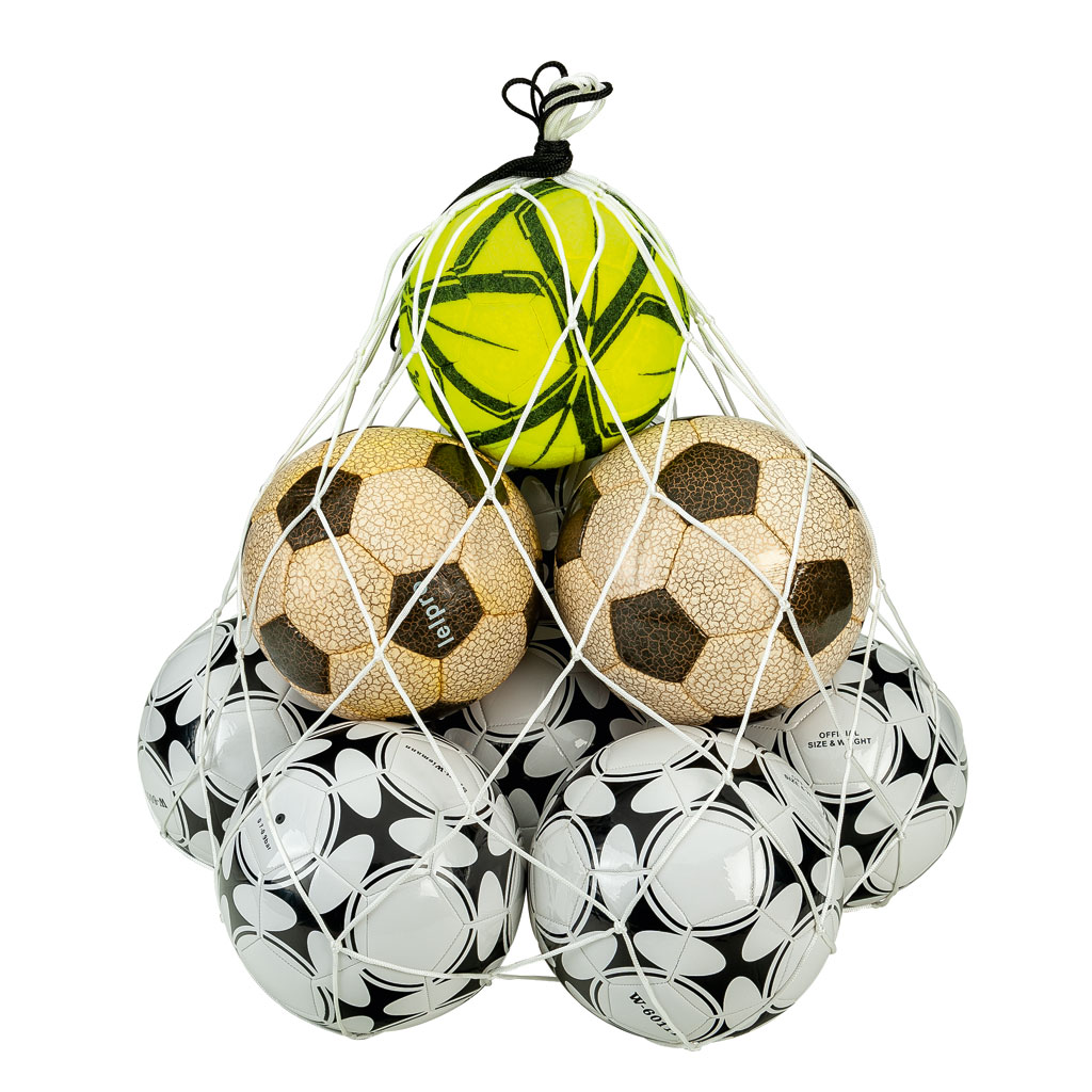 Fußball-Schulset mit 11 Fußbällen im Ballnetz