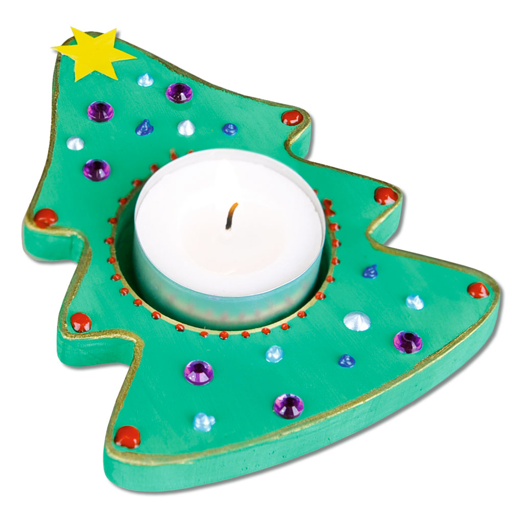 Teelichthalter Tannenbaum, blanko, 3er-Set
