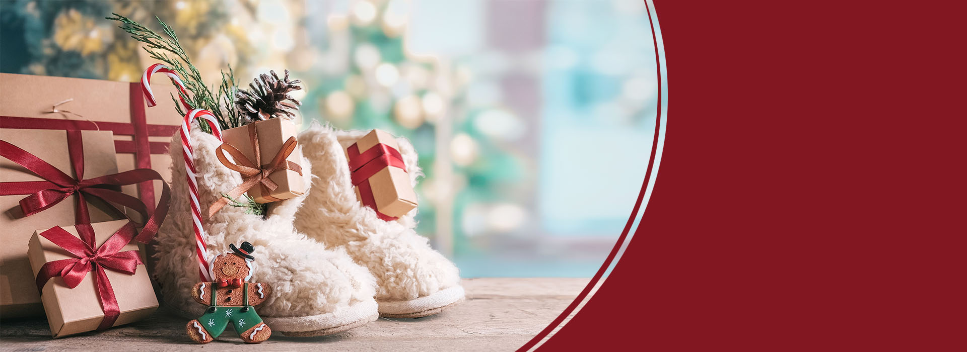 Schuhe mit Geschenken gefüllt zum Nikolaus