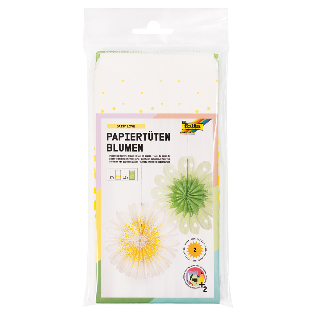 Folia® Papiertüten-Blumen Daisy Love-Bild Auf diesem Bild ist das Produkt mit der Art.Nr.: W-93814 zu sehen