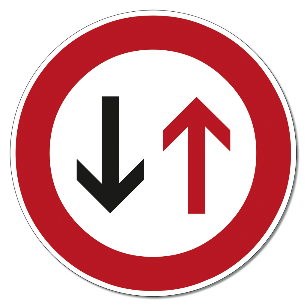 Großes Straßenverkehrsschild Nr. 208
