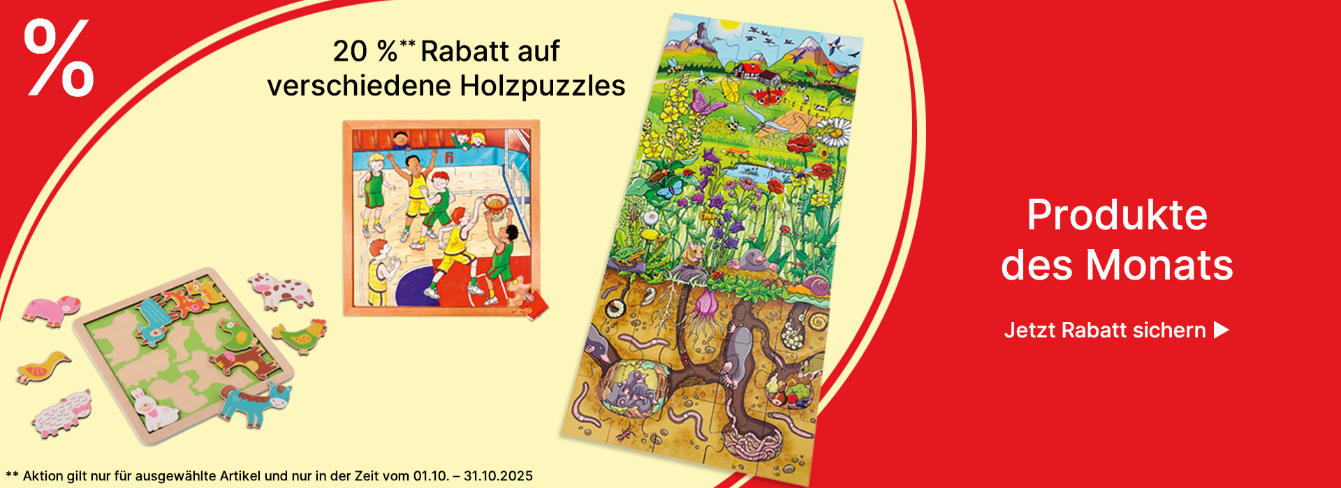 Verschiedene Holzpuzzles im Angebot