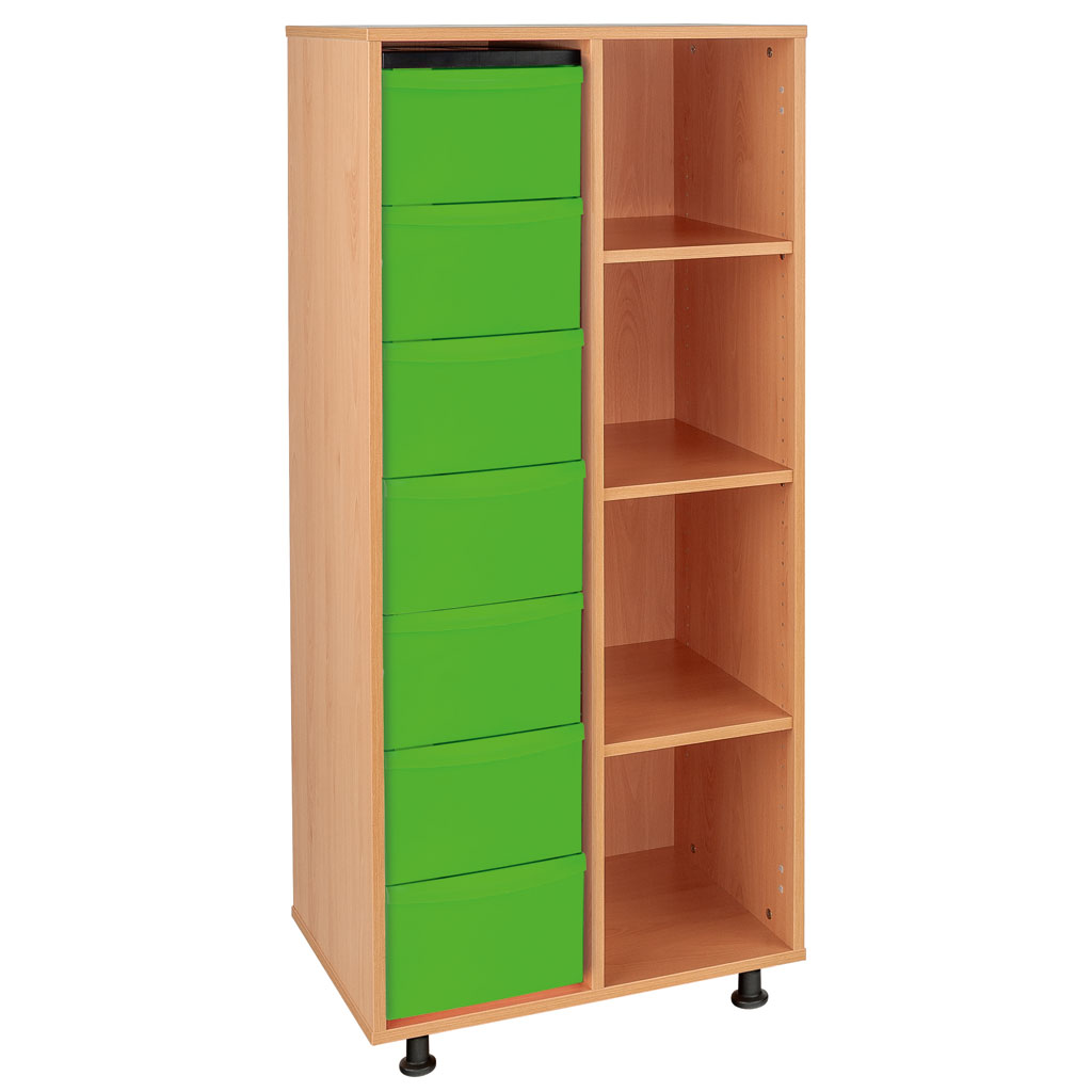 Modulus® Hohes Klassenzimmer-Regal, 2-reihig, fahrbar oder feststehend