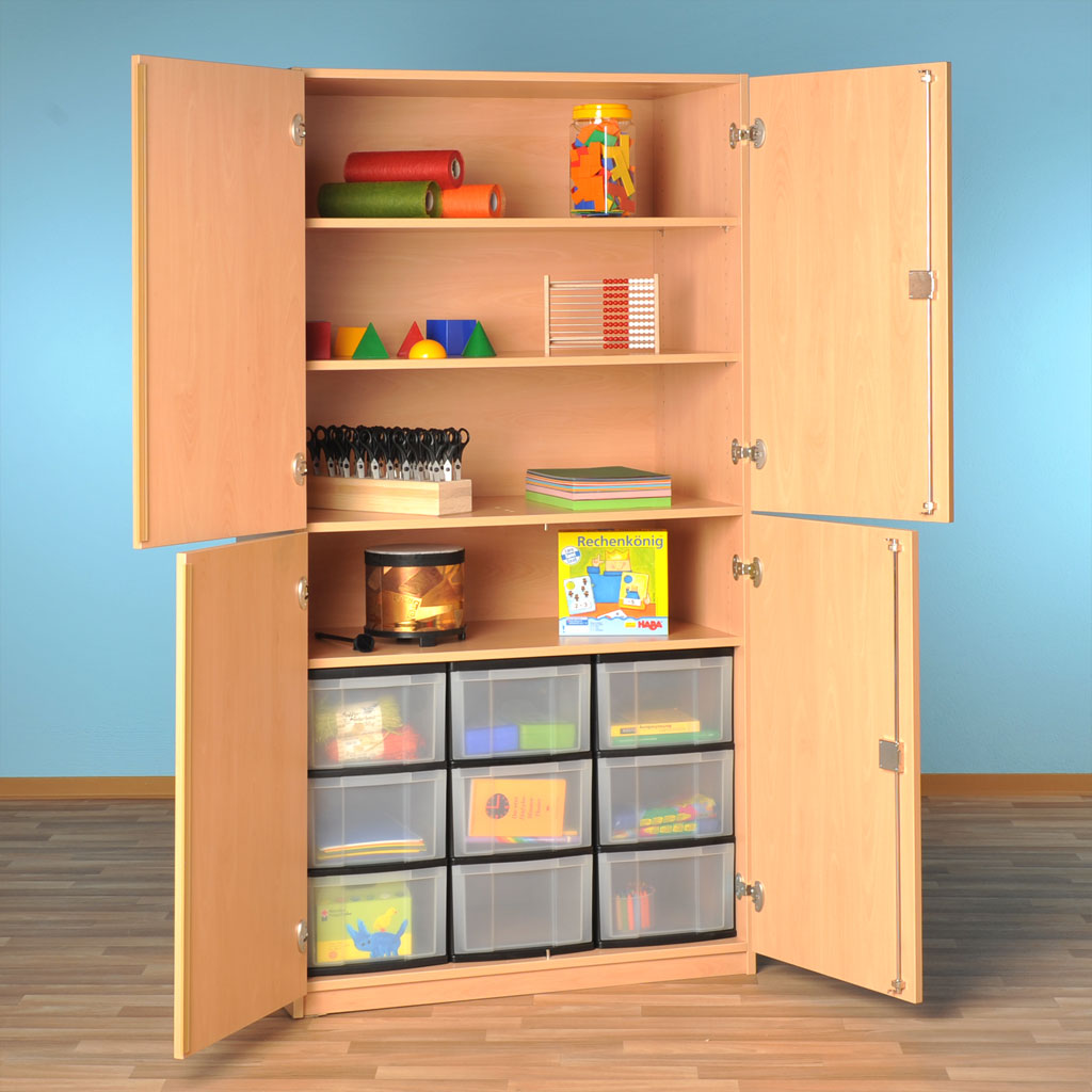 Modulus® Halbtüren-Schrank mit 4 Türen, 4 Ablageböden