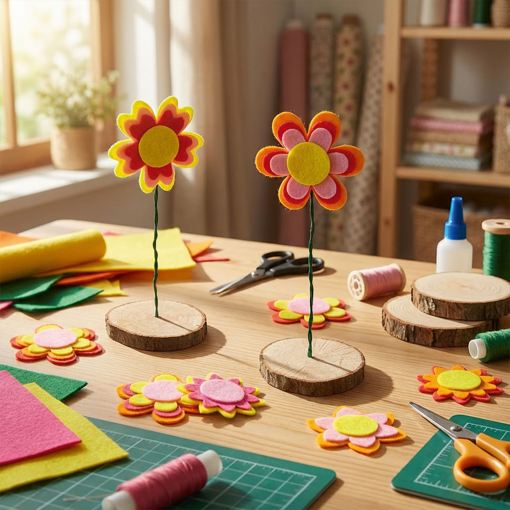 Filzaufkleber "Blumen", 200-teilig