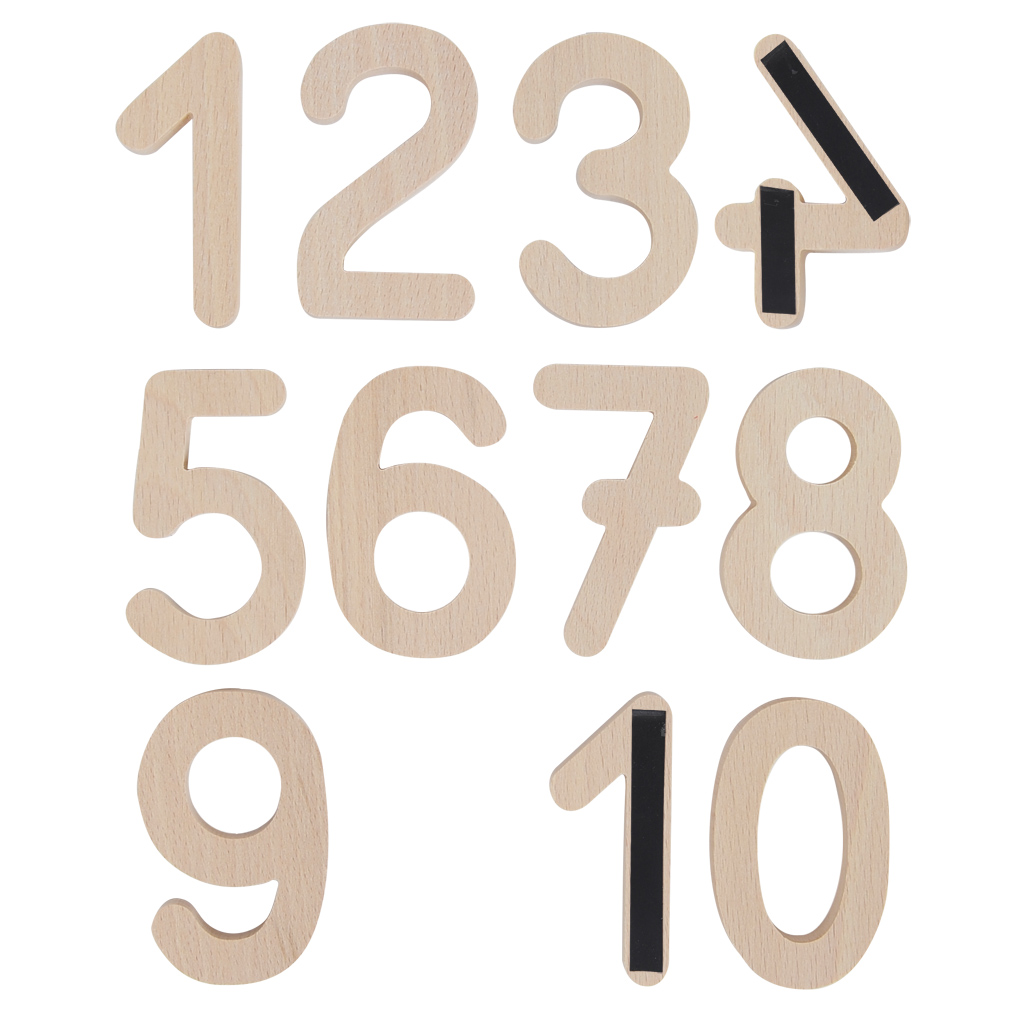 Ziffern aus Holz 1–10, blanko Ziffern aus Holz 1–10, blanko