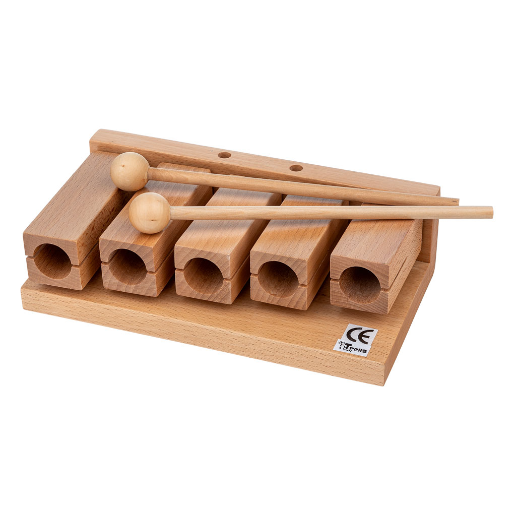 TrellaTon® Wooden Agogo-Set, inkl. Schlägel