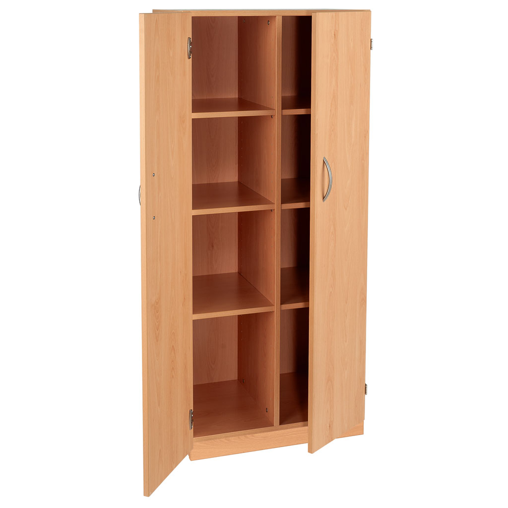 Modulus® Hohes Klassenzimmer-Regal mit Türen, 2-reihig, fahrbar oder feststehend