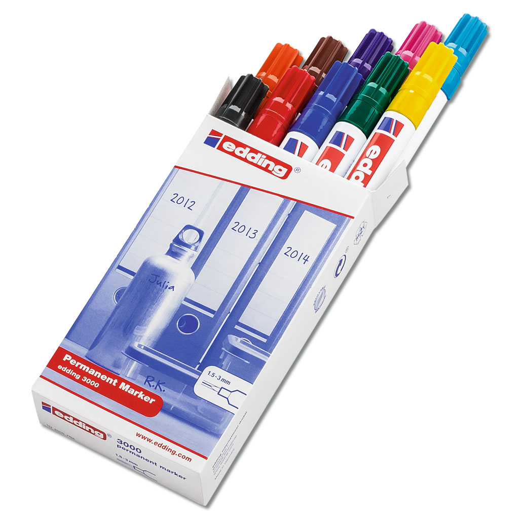 temp92740_permanentmarkern_edding_3000RxvrmDPZPojyV edding®  3000 Permanentmarker 10er-Set