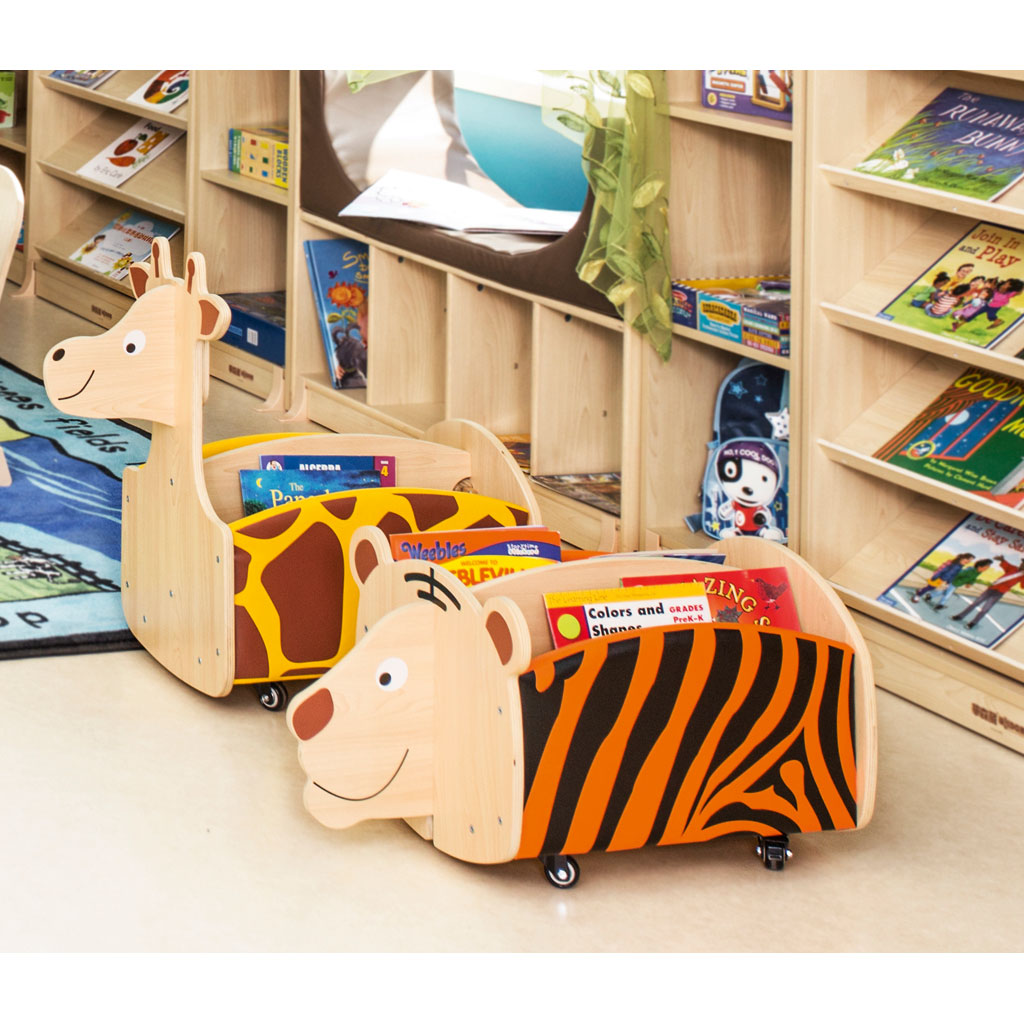 Bücherkiste Giraffe, fahrbar