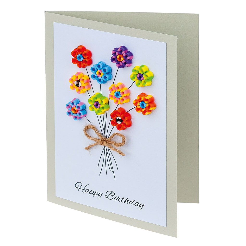 Bügelperlen im Eimer, gestreift