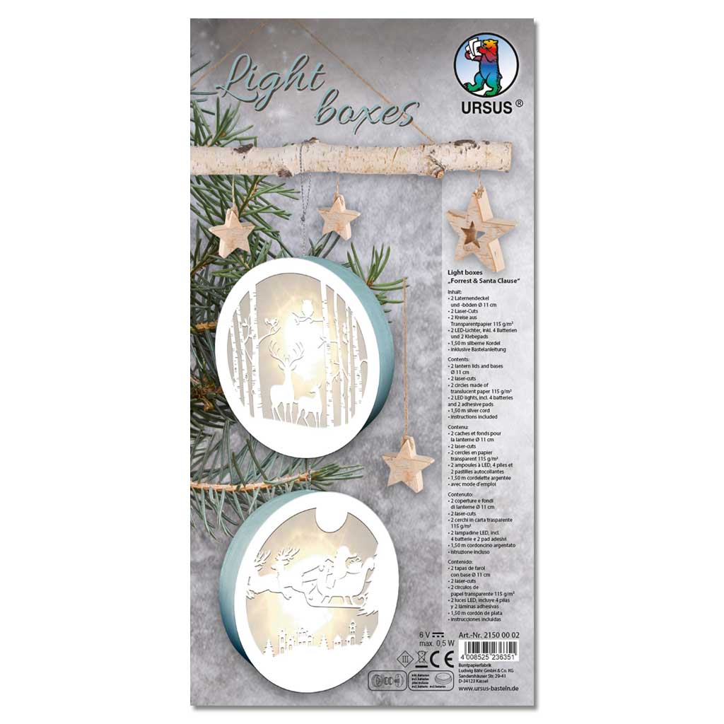 Lichtbilder Winter, 2er-Set, inkl. LED-Licht