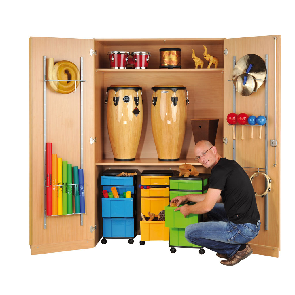 Modulus® Musikschrank mit 3 Rollcontainern und 2 verstellbaren Böden