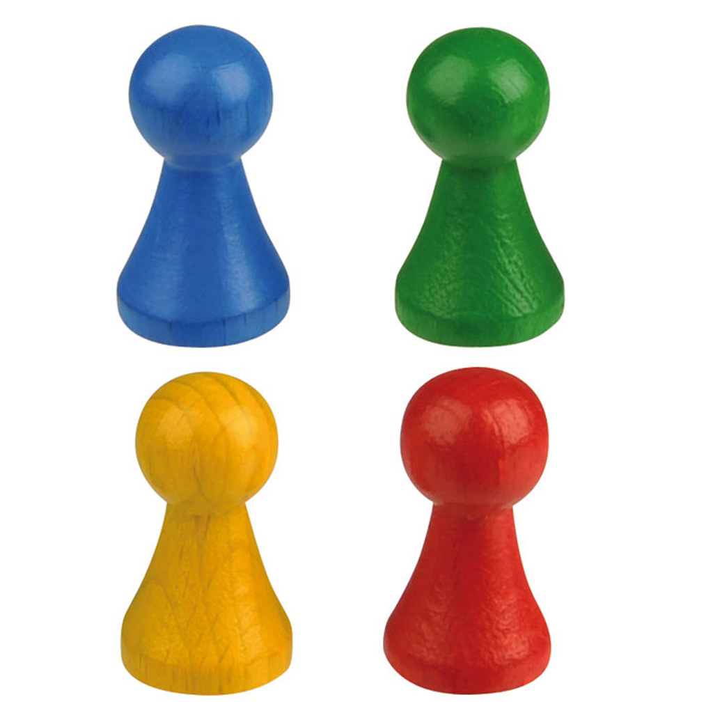 Große Holzspielkegel – in 4 verschiedenen Farben