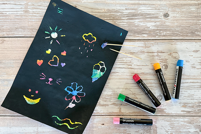 Kratzbilder selber machen DIY Kratzbild mit Wachsstiften