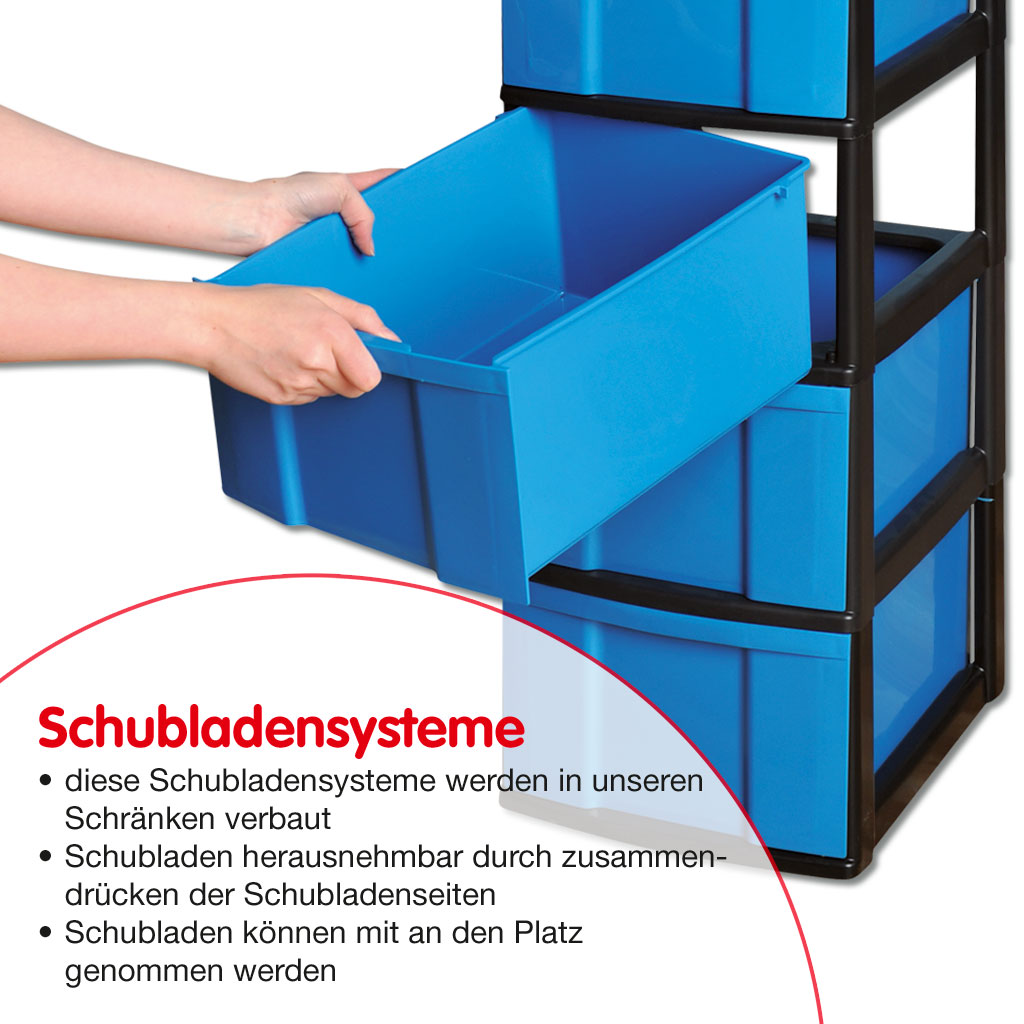 Modulus Bettzeugschrank mit Schüben - Türanschlag links