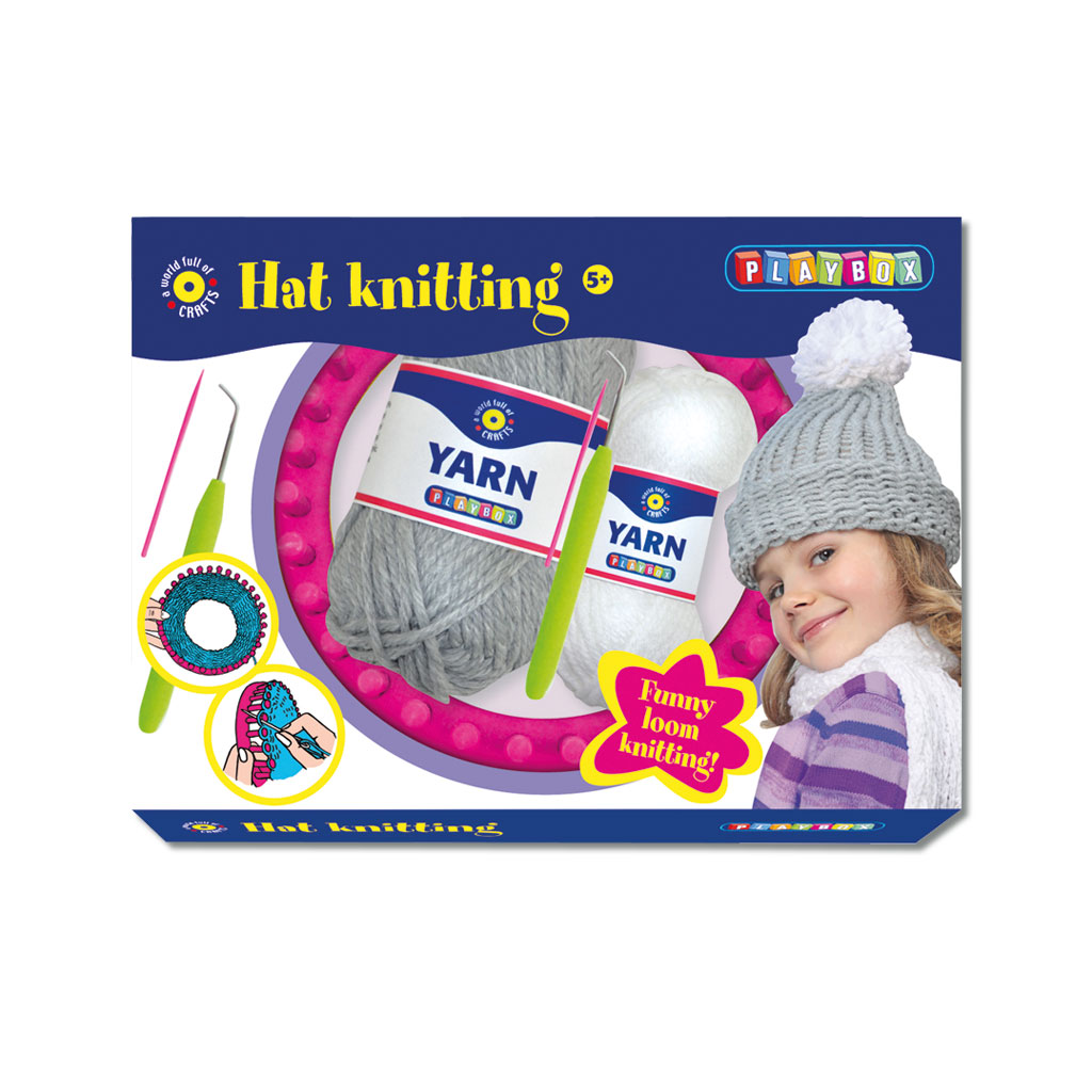 Kreativ-Starterset Mütze zum Selbststricken, inkl. Strickring