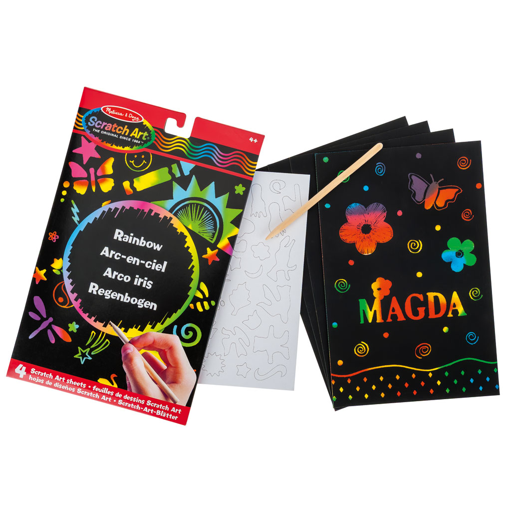 Scratch Art® Kratzpapier, 4 Platten mit 30 Schablonen