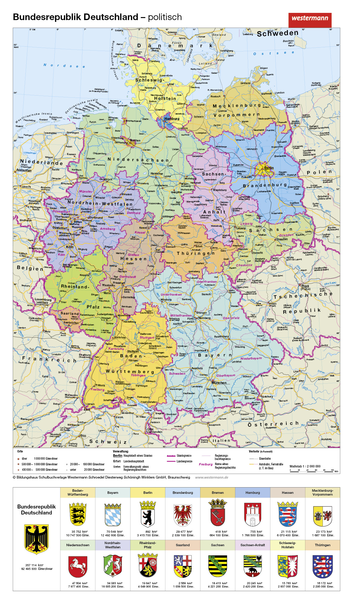 Handkarten Deutschland, VS physisch / RS politisch