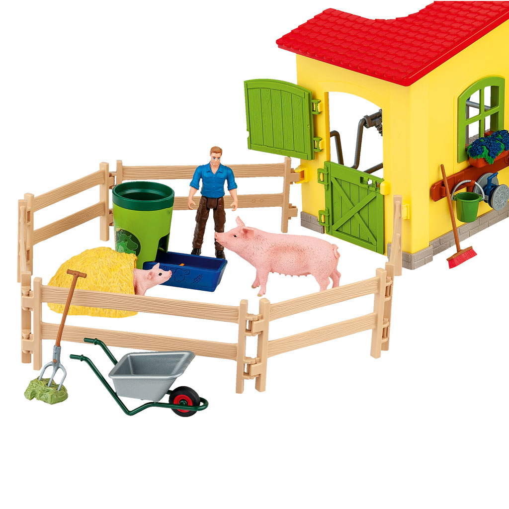 Schleich® Großer Stall mit Tieren und Zubehör