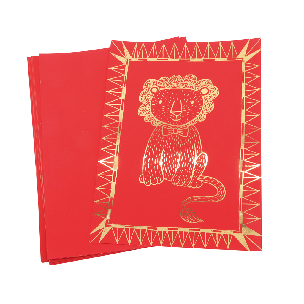 Scratch Art Bogen in Rot, 10er-Set