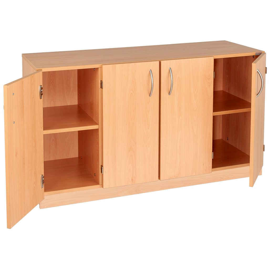 Modulus® Klassenzimmer-Regal mit Türen, 4-reihig, fahrbar oder feststehend