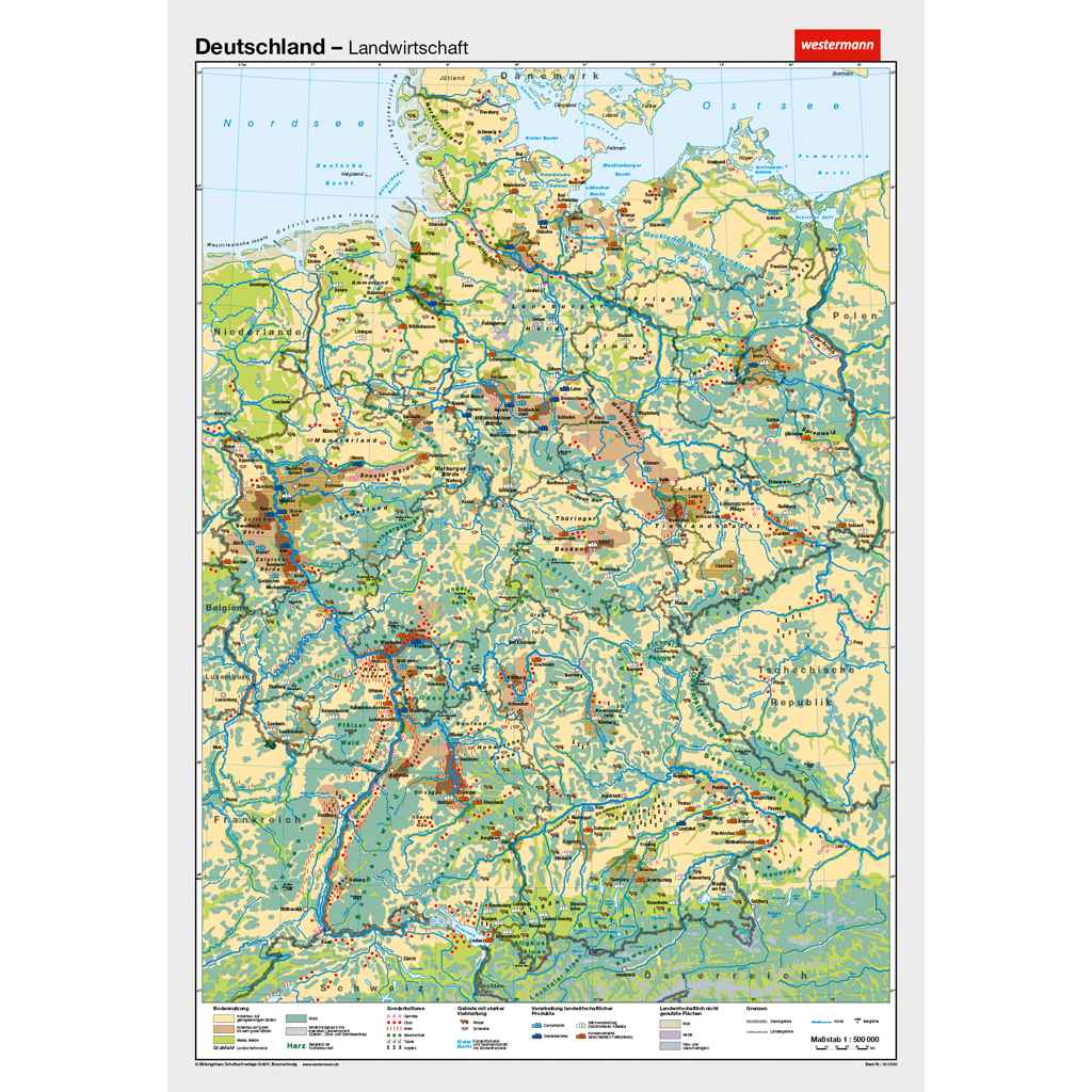 Westermann Wandkarte Deutschland – Landwirtschaft Westermann Wandkarte Deutschland – Landwirtschaft