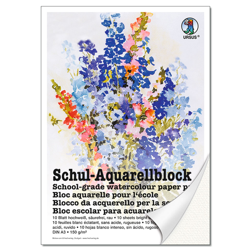 Schul-Aquarellblock - DIN A3