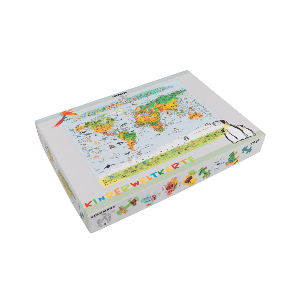 Die Kinderweltkarte als Puzzle, 150 Teile-Bild Auf diesem Bild ist das Produkt mit der Art.Nr.: W-83675 zu sehen