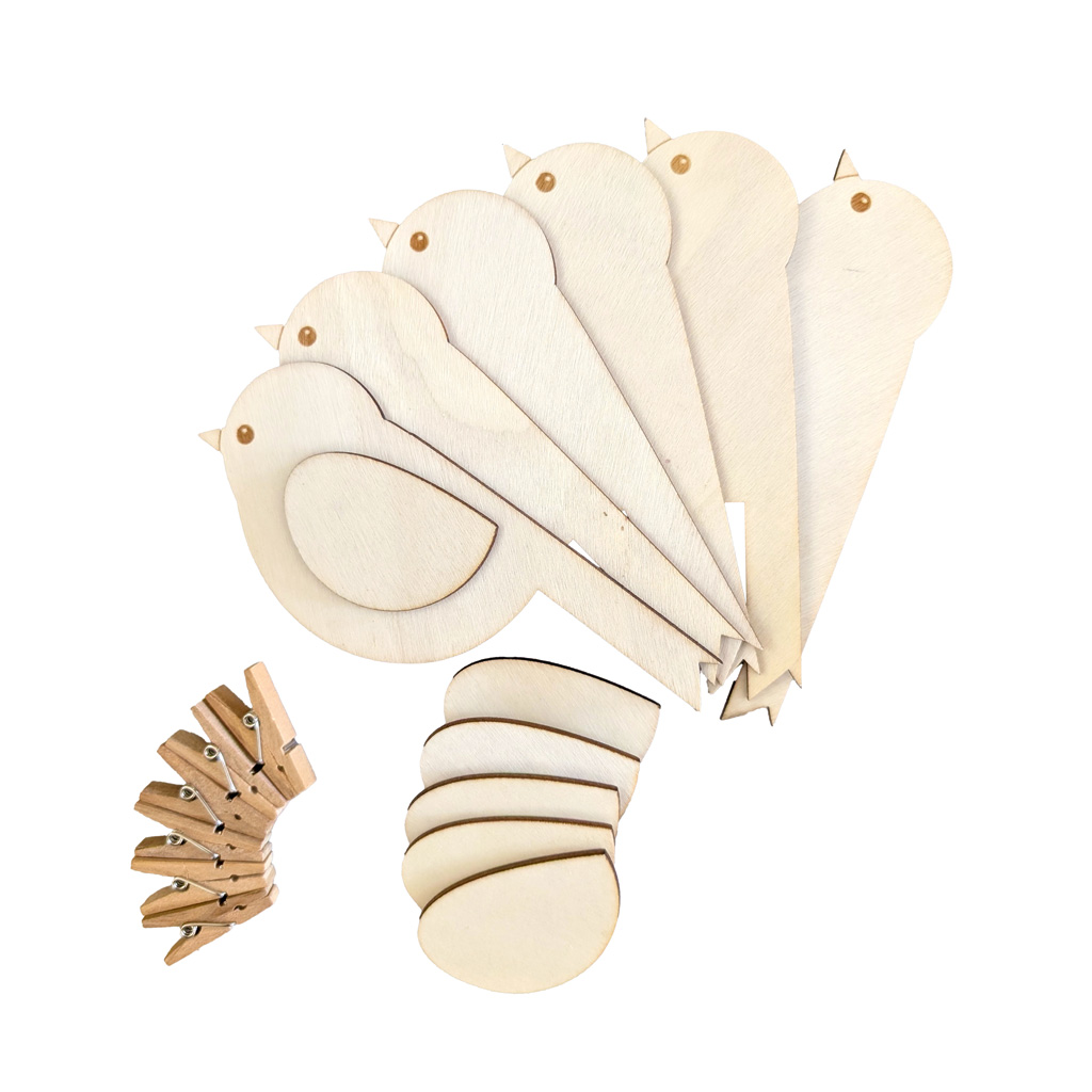 Bastelset Vögelchen mit Holzklammer